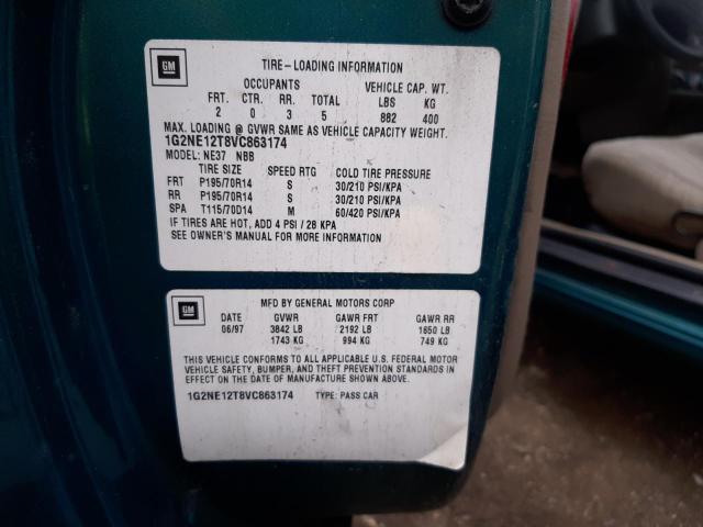 1G2NE12T8VC863174 - 1997 PONTIAC GRAND AM S GREEN photo 10