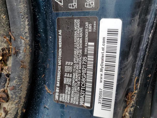 WBA3T1C58GP821735 - 2016 BMW 428 XI SUL BLUE photo 10