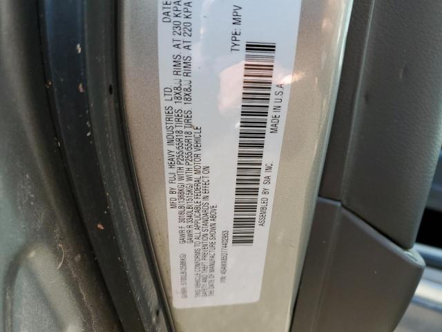 4S4WX85D774402953 - 2007 SUBARU B9 TRIBECA GRAY photo 10