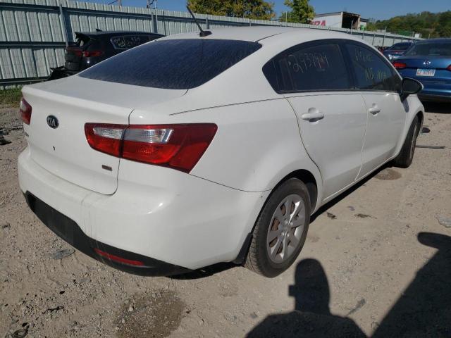 KNADM4A35D6225259 - 2013 KIA RIO LX WHITE photo 4