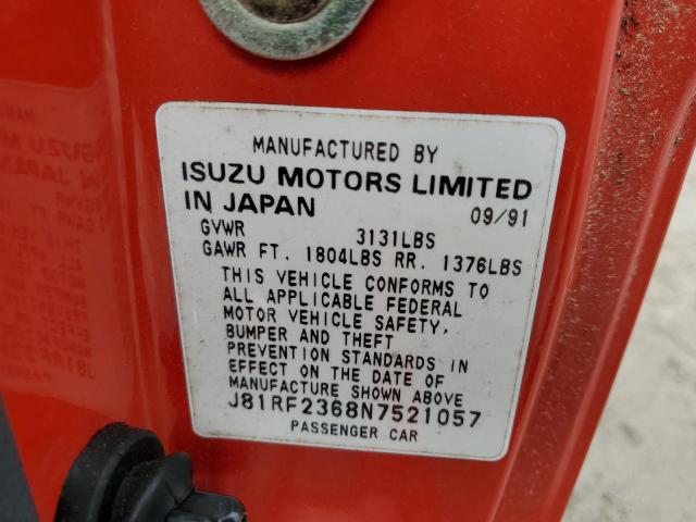 J81RF2368N7521057 - 1992 GEO STORM 2+2 红色 照片 10