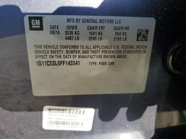 1G11C5SL6FF143341 - 2015 CHEVROLET MALIBU 1LT BLUE photo 10