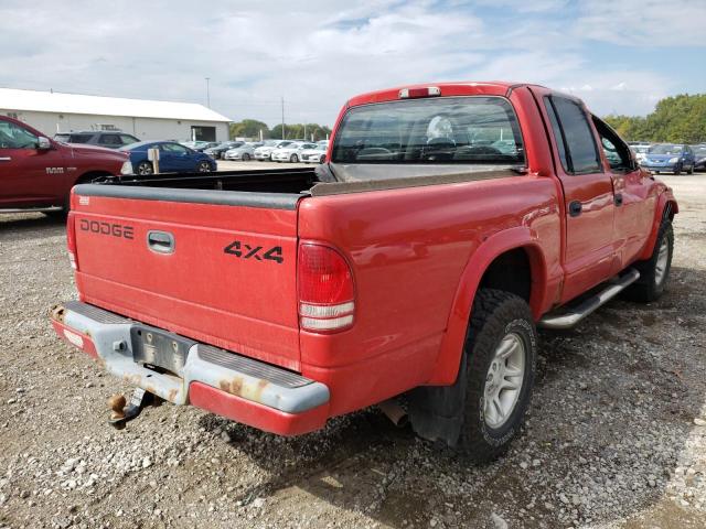 1B7HG2AN21S272060 - 2001 DODGE DAKOTA QUA RED photo 4