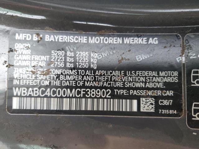 WBABC4C00MCF38902 - 2021 BMW M850XI BLACK photo 10