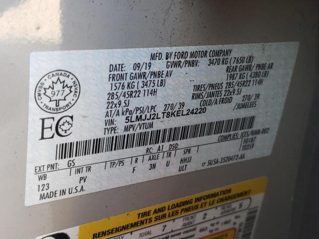 5LMJJ2LT8KEL24220 - 2019 LINCOLN NAVIGATOR 奶油色 照片 10