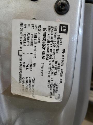 1GNDV33186D178434 - 2006 CHEVROLET UPLANDER L Gümüş foto 10