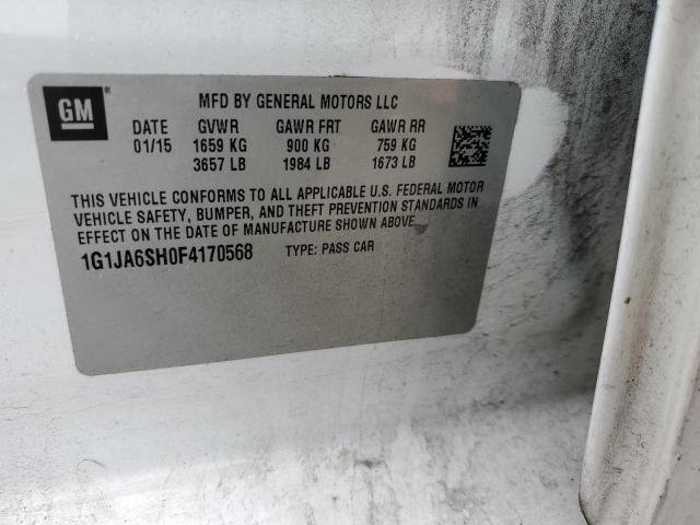 1G1JA6SH0F4170568 - 2015 CHEVROLET SONIC LS WHITE photo 10