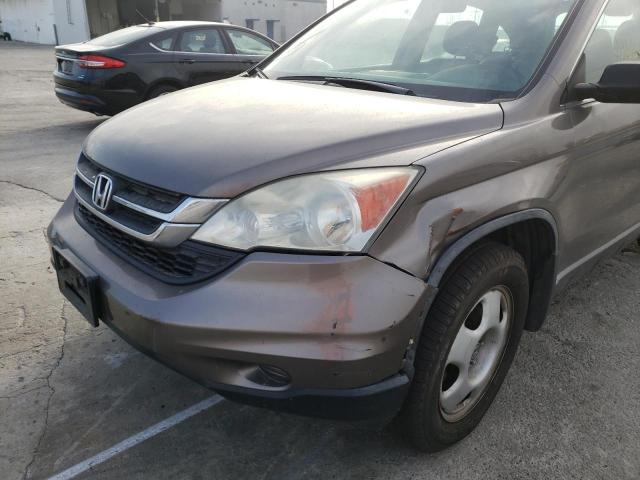 5J6RE3H34AL030198 - 2010 HONDA CR-V LX GRAY photo 9