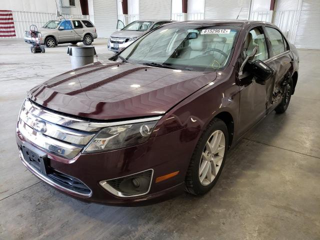 3FAHP0JA5CR371252 - 2012 FORD FUSION SEL BURGUNDY photo 2