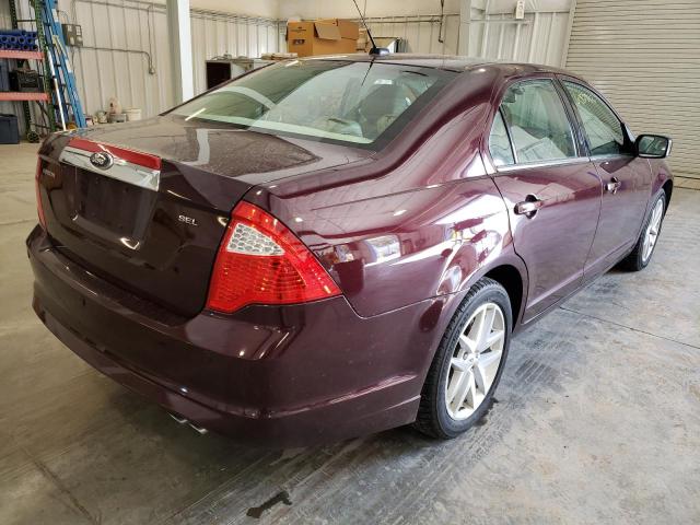 3FAHP0JA5CR371252 - 2012 FORD FUSION SEL BURGUNDY photo 4