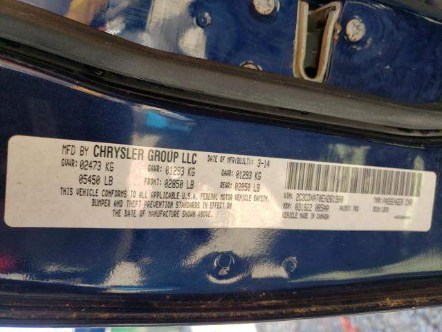 2C3CDXAT0EH261980 - 2014 DODGE CHARGER PO BLUE photo 10