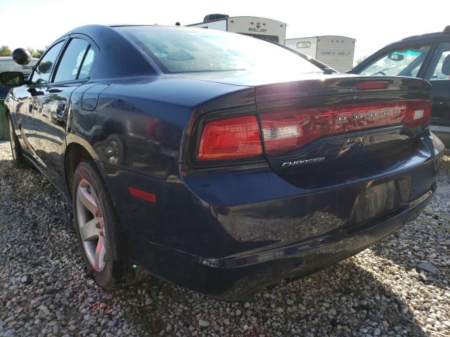 2C3CDXAT0EH261980 - 2014 DODGE CHARGER PO BLUE photo 3