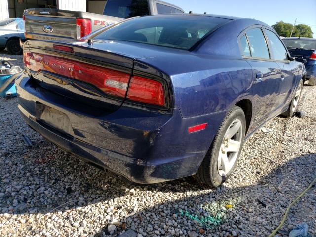 2C3CDXAT0EH261980 - 2014 DODGE CHARGER PO BLUE photo 4