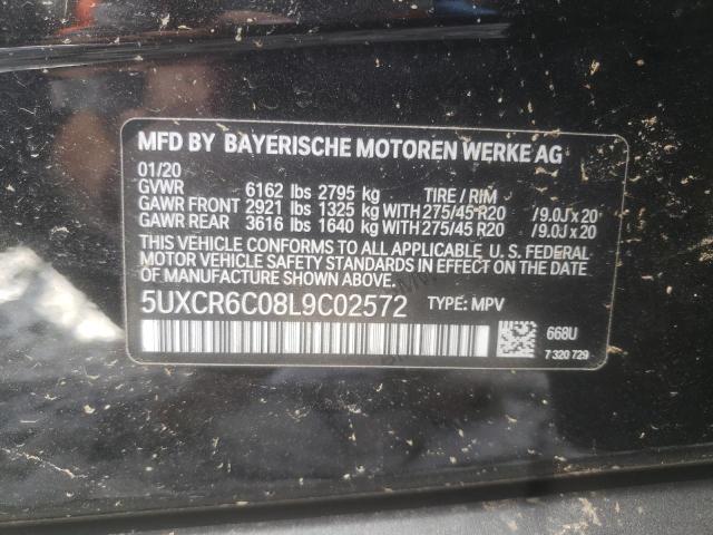 5UXCR6C08L9C02572 - 2020 BMW X5 XDRIVE4 BLACK photo 10