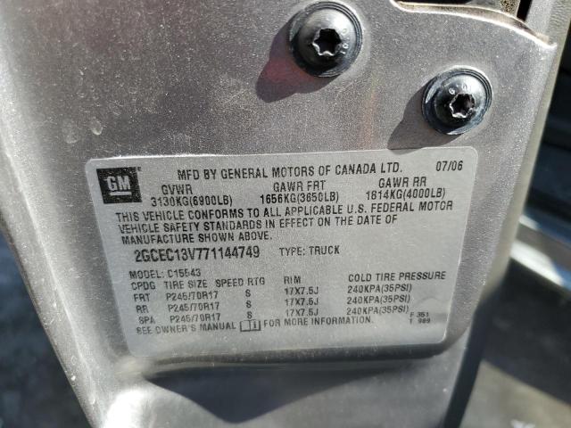 2GCEC13V771144749 - 2007 CHEVROLET SILVERADO SILVER photo 10