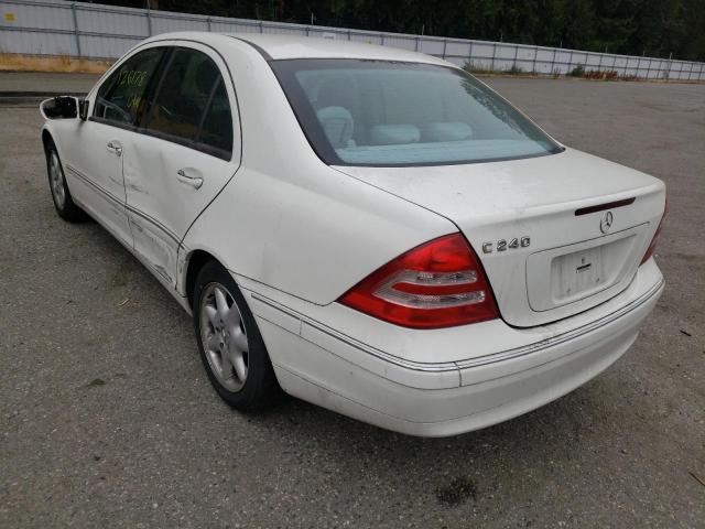 WDBRF61J53A518232 - 2003 MERCEDES-BENZ C 240 WHITE photo 3