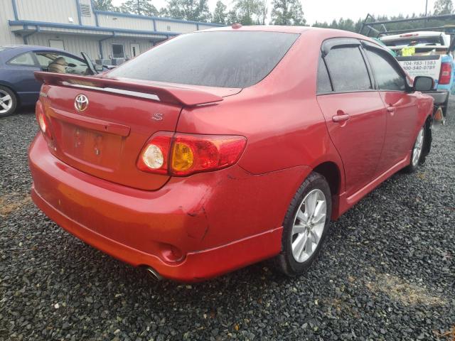 2T1BU4EE9AC447250 - 2010 TOYOTA COROLL RED photo 4