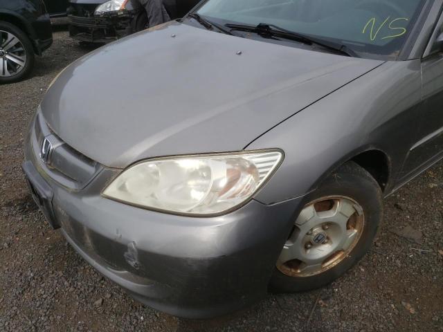 JHMES96665S012244 - 2005 HONDA CIVIC HYBR GRAY photo 9