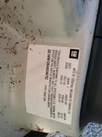 2G1WW12E449348752 - 2004 CHEVROLET MONTE CARL ბეჟი ფოტო 10