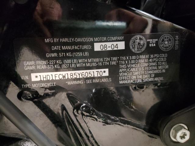 1HD1FCW185Y605170 - 2005 HARLEY-DAVIDSON FLHTCUI 黑色 照片 10