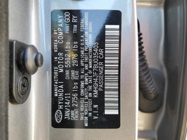 KMHGH4JF7BU035403 - 2011 HYUNDAI EQUUS SIGN GRAY photo 10