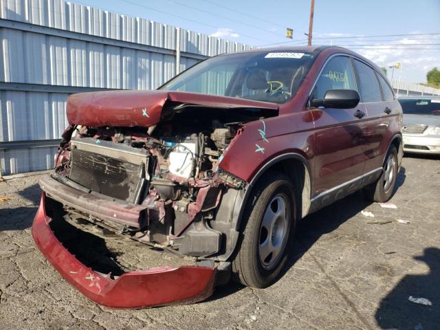 JHLRE38349C000591 - 2009 HONDA CR-V LX RED photo 2