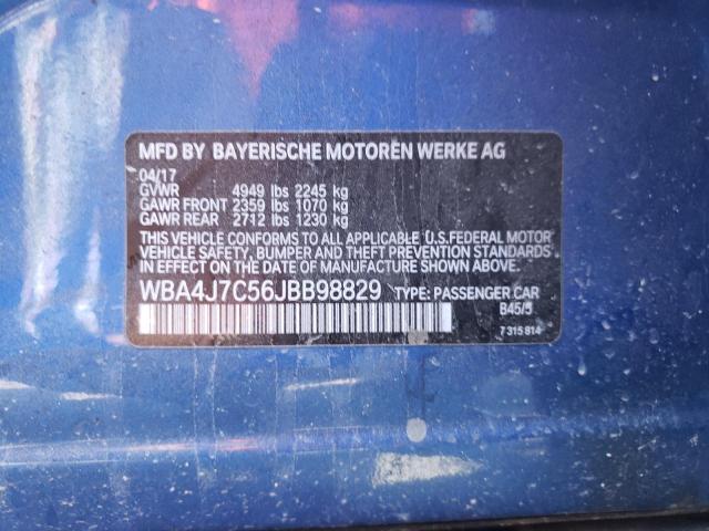 WBA4J7C56JBB98829 - 2018 BMW 440XI GRAN BLUE photo 10