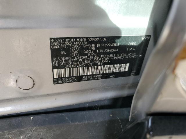 JTMEWRFV2KD501673 - 2019 TOYOTA RAV4 XSE SILVER photo 10