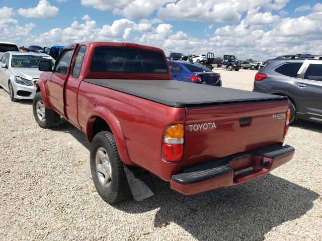 5TEWN72N72Z096323 - 2002 TOYOTA TACOMA XTR BURGUNDY photo 3