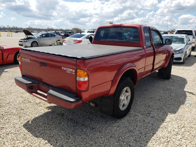 5TEWN72N72Z096323 - 2002 TOYOTA TACOMA XTR BURGUNDY photo 4