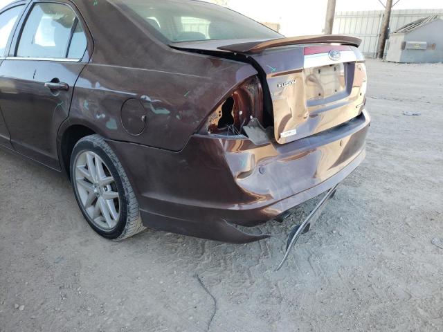 3FAHP0JG0CR198308 - 2012 FORD FUSION SEL BURGUNDY photo 9