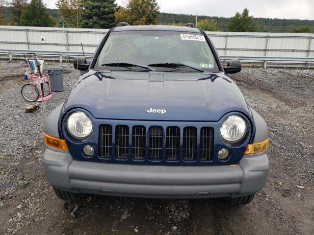 1J8GL48K55W622156 - 2005 JEEP LIBERTY SP BLUE photo 9