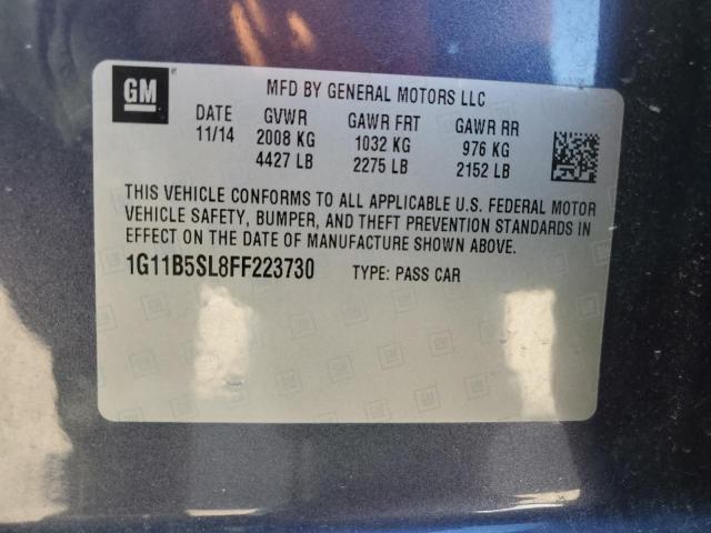 1G11B5SL8FF223730 - 2015 CHEVROLET MALIBU 4D BLUE photo 10