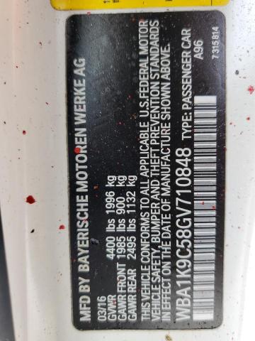 WBA1K9C58GV710848 - 2016 BMW 228 I SULE WHITE photo 10