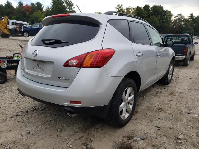 JN8AZ18W29W128988 - 2009 NISSAN MURANO SILVER photo 4