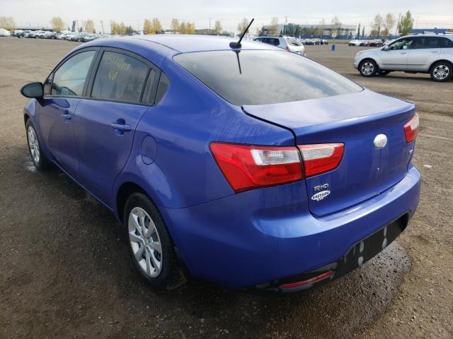 KNADM4A32D6279800 - 2013 KIA RIO LX BLUE photo 3