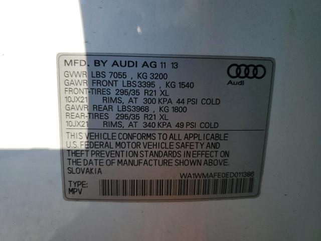 WA1WMAFE0ED011386 - 2014 AUDI Q7 PRESTIG WHITE photo 10