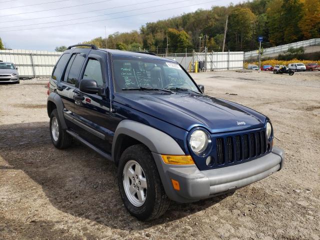 1J4GL48KX5W663528 - 2005 JEEP LIBERTY SP BLUE photo 1