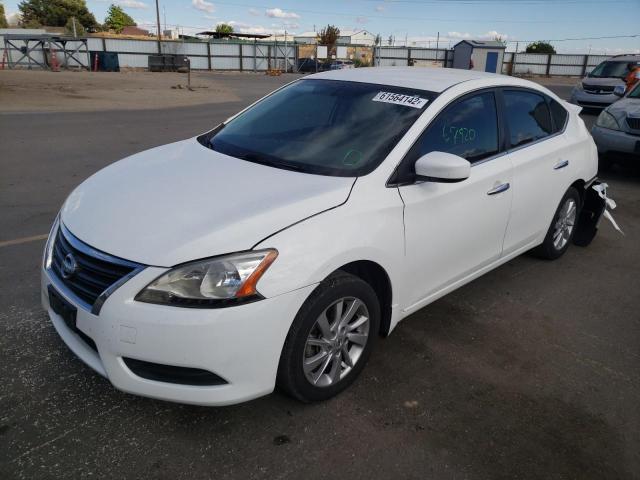 3N1AB7AP4FY316425 - 2015 NISSAN SENTRA WHITE photo 2