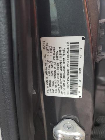 1HGCP2F4XBA003498 - 2011 HONDA ACCORD LXP GRAY photo 10