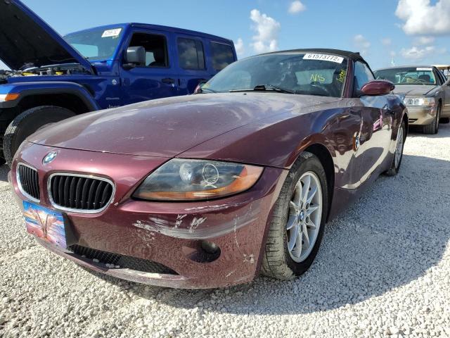 4USBT33584LS51078 - 2004 BMW Z4 2.5 BURGUNDY photo 2