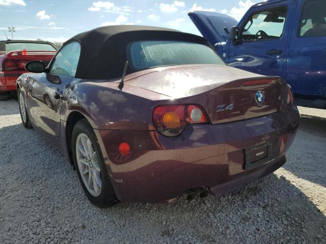 4USBT33584LS51078 - 2004 BMW Z4 2.5 BURGUNDY photo 3