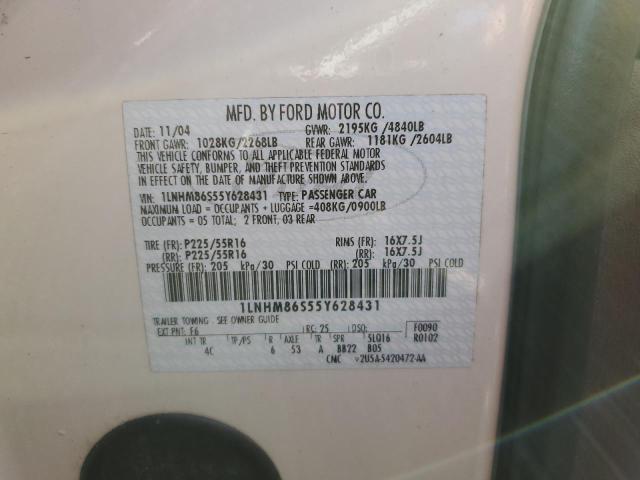 1LNHM86S55Y628431 - 2005 LINCOLN LS 白色 照片 10