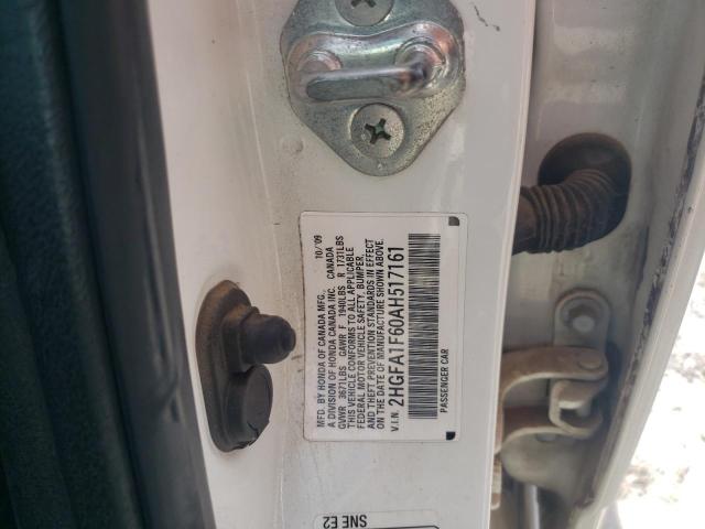 2HGFA1F60AH517161 - 2010 HONDA CIVIC LX-S Ağ foto 10