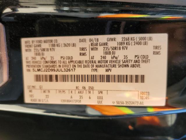 5LMCJ2D99JUL32617 - 2018 LINCOLN MKC SELECT 黑色 照片 10