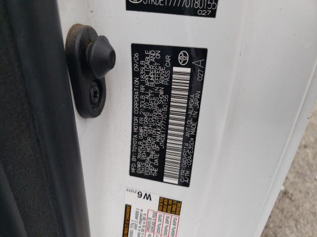 JTKDE177770180155 - 2007 TOYOTA SCION TC 白色 照片 10