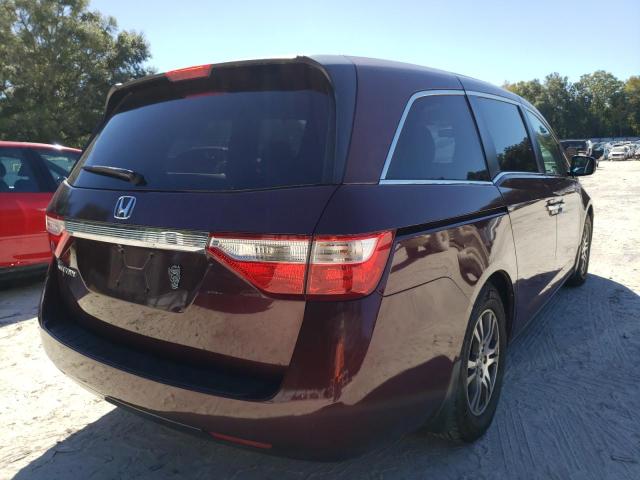 5FNRL5H64DB022465 - 2013 HONDA ODYSSEY EX MAROON photo 4