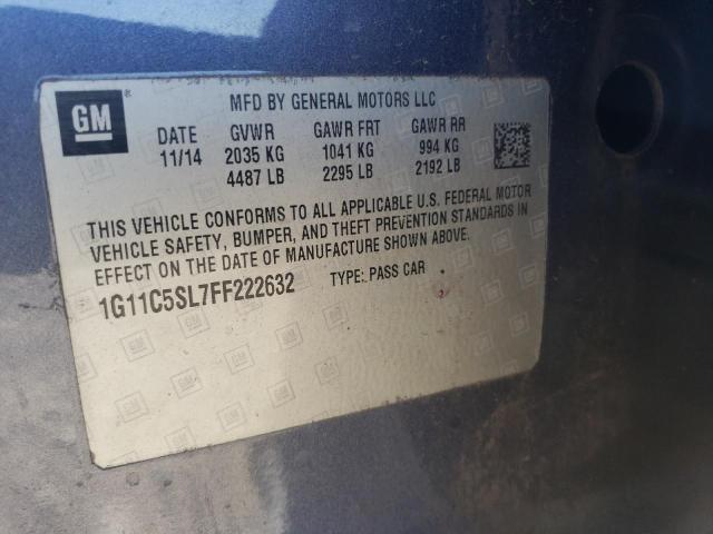 1G11C5SL7FF222632 - 2015 CHEVROLET MALIBU 1LT 蓝色 照片 10