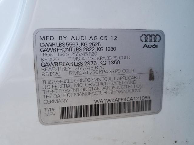 WA1WKAFP4CA121086 - 2012 AUDI Q5 PRESTIG WHITE photo 10