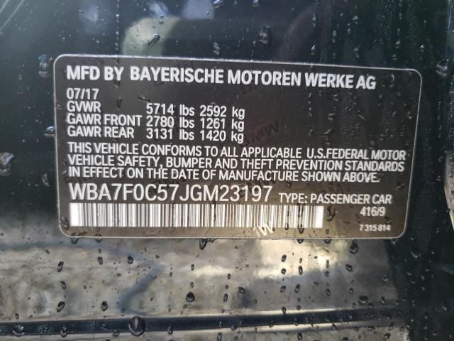 WBA7F0C57JGM23197 - 2018 BMW 750 I BLUE photo 10